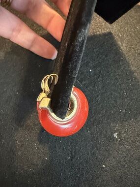 Red Glass Donut Charm Pendant